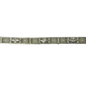 Vintage 10 Karat White Gold and Diamond Filigree Bracelet #11407